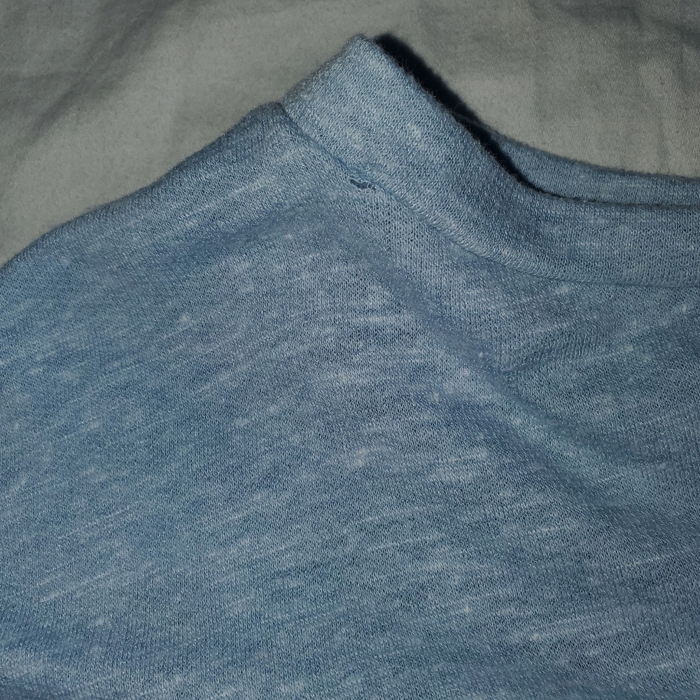 ALTARD State Light Blue Babydoll Sweatshirt Top Size Medium Long Sleeve HAS HOLE - Picture 11 of 12